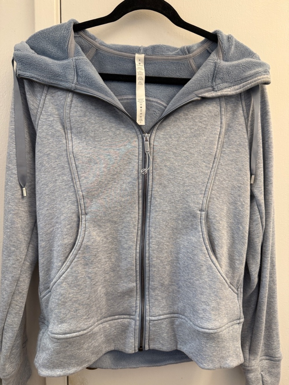 lululemon athletica light blue fleece zip hoodie